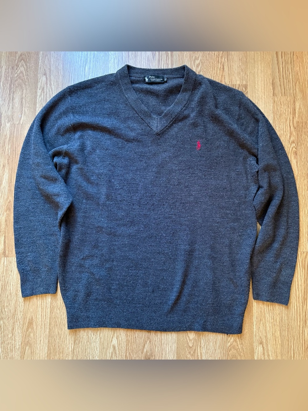 VTG polo ralph lauren black label cashmere women sweater XL gray